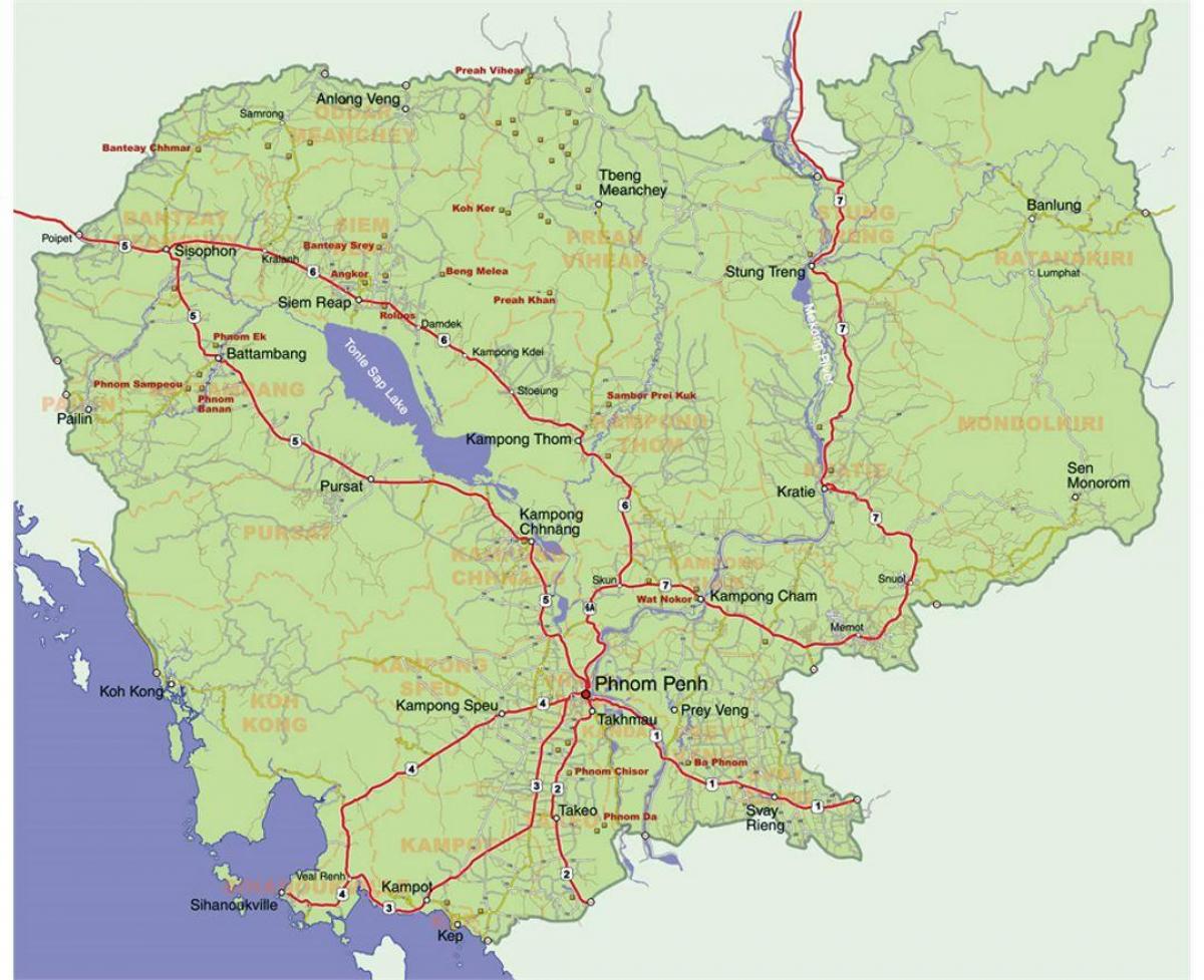 chi tiết và bản đồ của Campuchia
