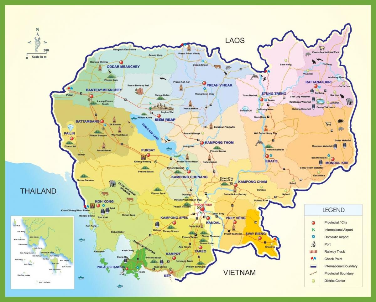 một bản đồ của Campuchia