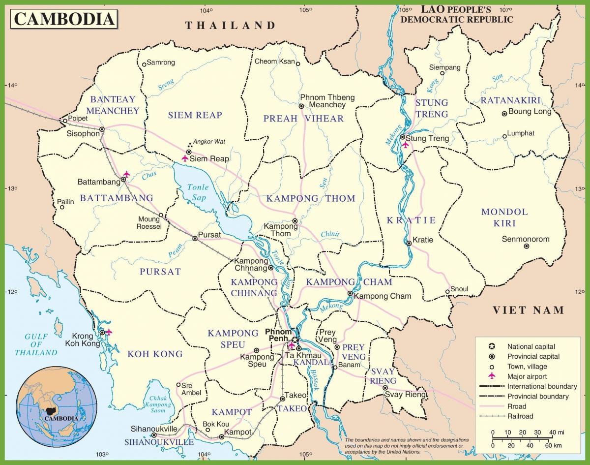 Bản đồ của Campuchia chính trị