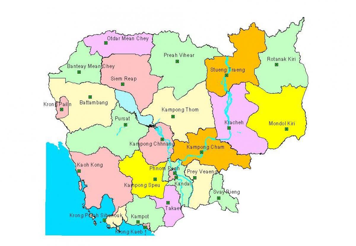 Bản đồ của Campuchia tỉnh
