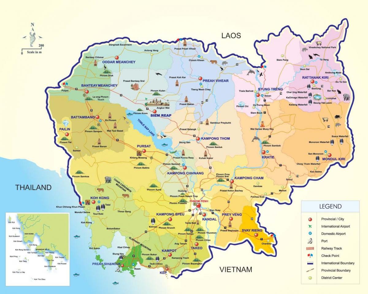 Bản đồ của Campuchia sân bay