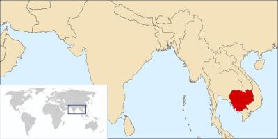 Hiển thị trên bản đồ thế giới Campuchia