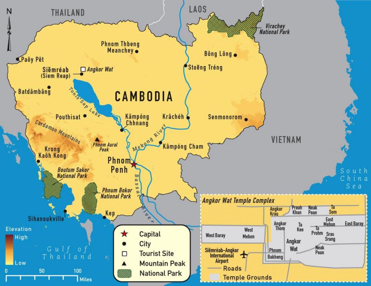 angkor bản đồ Campuchia