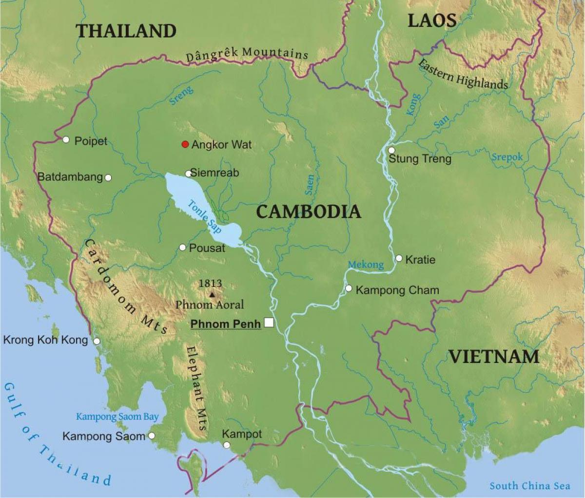 Campuchia địa lý bản đồ